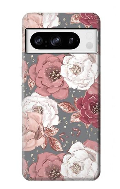 S3716 Motif floral rose Etui Coque Housse pour Google Pixel 8 pro