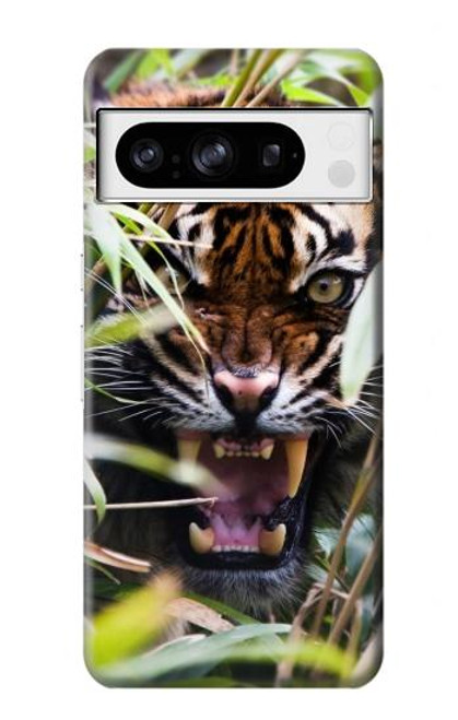 S3838 Tigre du Bengale qui aboie Etui Coque Housse pour Google Pixel 8 pro