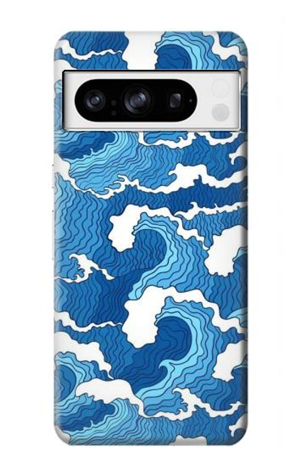 S3901 Vagues esthétiques de l'océan de tempête Etui Coque Housse pour Google Pixel 8 pro