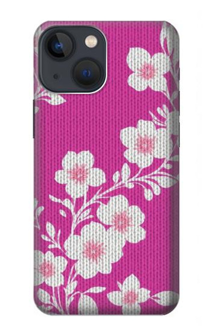 S3924 Fond rose fleur de cerisier Etui Coque Housse pour iPhone 14