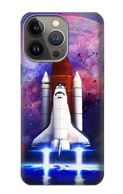 S3913 Navette spatiale nébuleuse colorée Etui Coque Housse pour iPhone 13