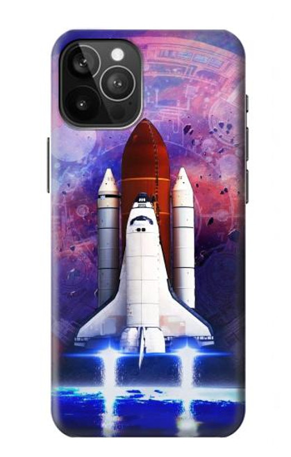 S3913 Navette spatiale nébuleuse colorée Etui Coque Housse pour iPhone 12 Pro Max