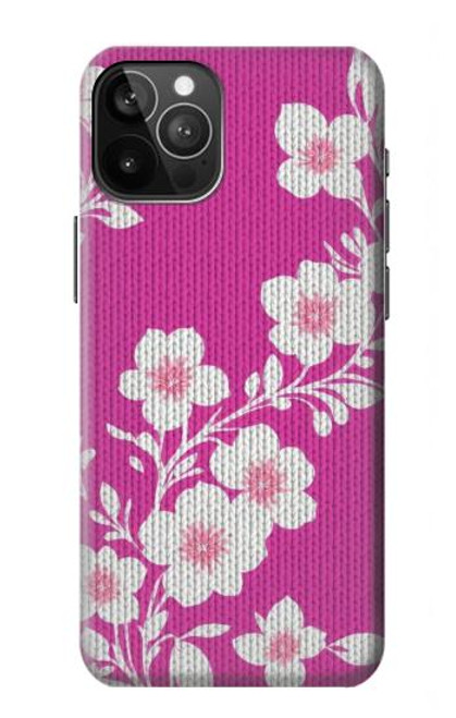 S3924 Fond rose fleur de cerisier Etui Coque Housse pour iPhone 12 Pro Max