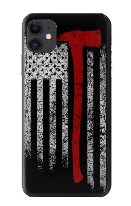 S3958 Drapeau de hache de pompier Etui Coque Housse pour iPhone 11