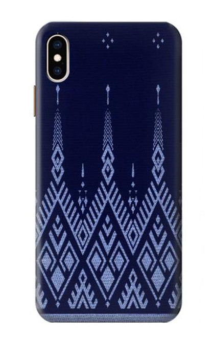 S3950 Motif textile thaïlandais bleu Etui Coque Housse pour iPhone XS Max