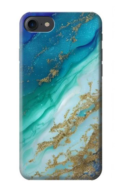 S3920 Couleur bleu océan abstrait émeraude mélangée Etui Coque Housse pour iPhone 7, iPhone 8, iPhone SE (2020) (2022)