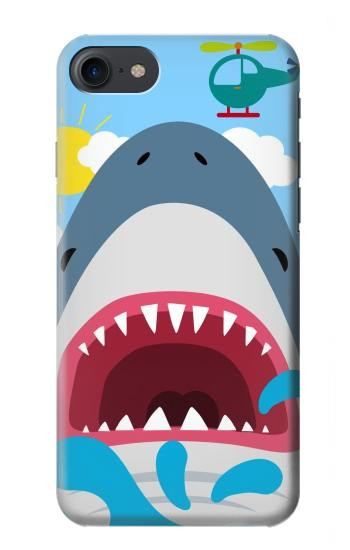 S3947 Caricature d'hélicoptère de requin Etui Coque Housse pour iPhone 7, iPhone 8, iPhone SE (2020) (2022)