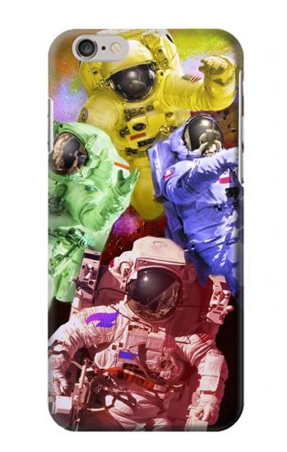 S3914 Galaxie colorée de costume d'astronaute de nébuleuse Etui Coque Housse pour iPhone 6 6S