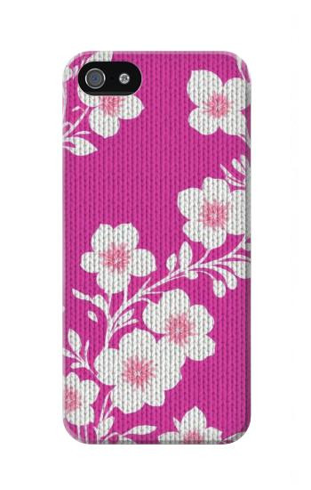 S3924 Fond rose fleur de cerisier Etui Coque Housse pour iPhone 5 5S SE