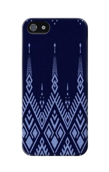 S3950 Motif textile thaïlandais bleu Etui Coque Housse pour iPhone 5 5S SE