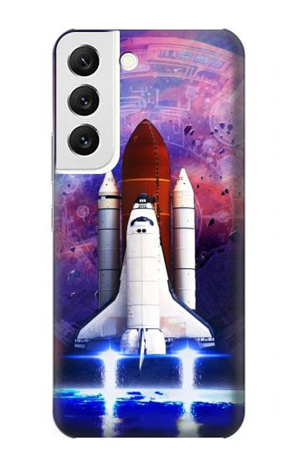 S3913 Navette spatiale nébuleuse colorée Etui Coque Housse pour Samsung Galaxy S22