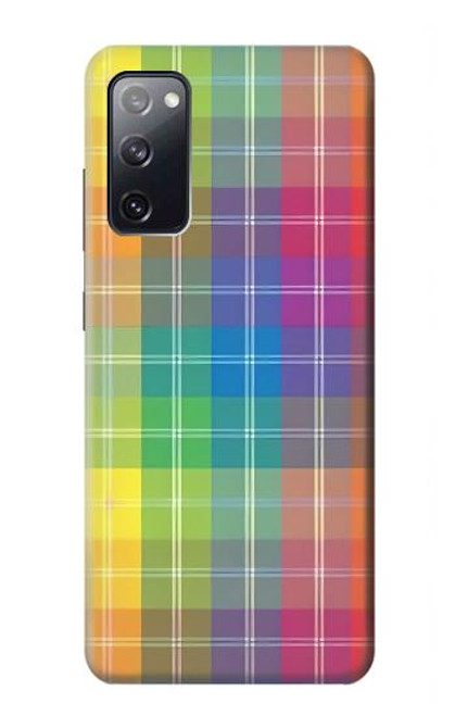 S3942 Tartan à carreaux arc-en-ciel LGBTQ Etui Coque Housse pour Samsung Galaxy S20 FE