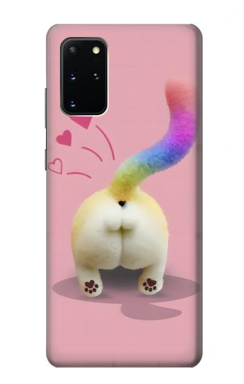 S3923 Queue d'arc-en-ciel de fond de chat Etui Coque Housse pour Samsung Galaxy S20 Plus, Galaxy S20+
