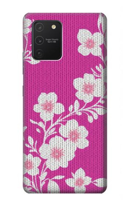 S3924 Fond rose fleur de cerisier Etui Coque Housse pour Samsung Galaxy S10 Lite