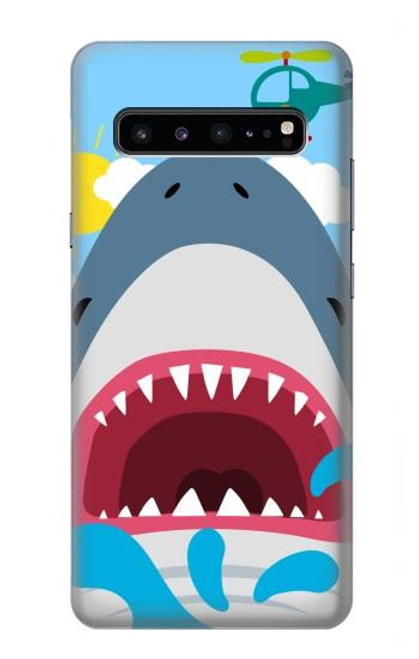 S3947 Caricature d'hélicoptère de requin Etui Coque Housse pour Samsung Galaxy S10 5G