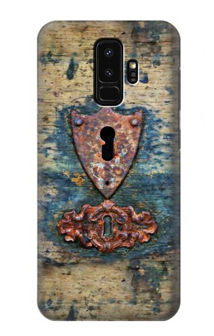 S3955 Porte Météo Vintage avec Trou de Serrure Etui Coque Housse pour Samsung Galaxy S9 Plus