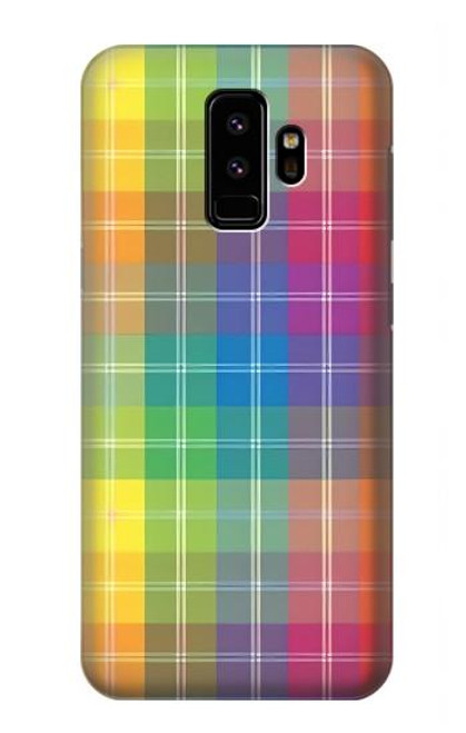 S3942 Tartan à carreaux arc-en-ciel LGBTQ Etui Coque Housse pour Samsung Galaxy S9