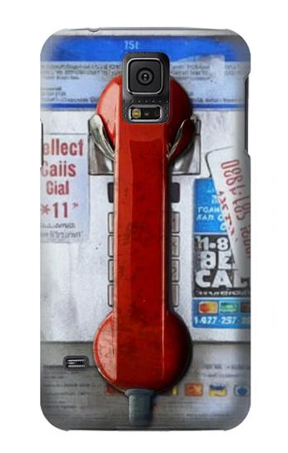 S3925 Collage Téléphone Public Vintage Etui Coque Housse pour Samsung Galaxy S5