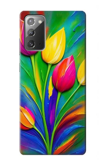 S3926 Peinture à l'huile de tulipe colorée Etui Coque Housse pour Samsung Galaxy Note 20