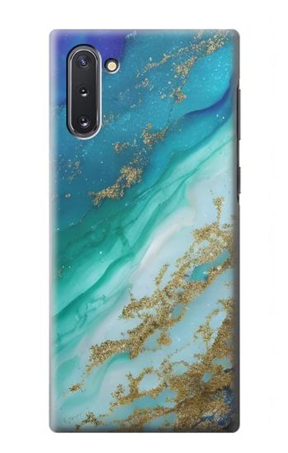 S3920 Couleur bleu océan abstrait émeraude mélangée Etui Coque Housse pour Samsung Galaxy Note 10