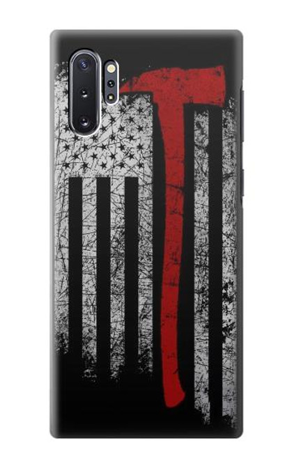 S3958 Drapeau de hache de pompier Etui Coque Housse pour Samsung Galaxy Note 10 Plus