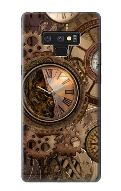 S3927 Boussole Horloge Gage Steampunk Etui Coque Housse pour Note 9 Samsung Galaxy Note9