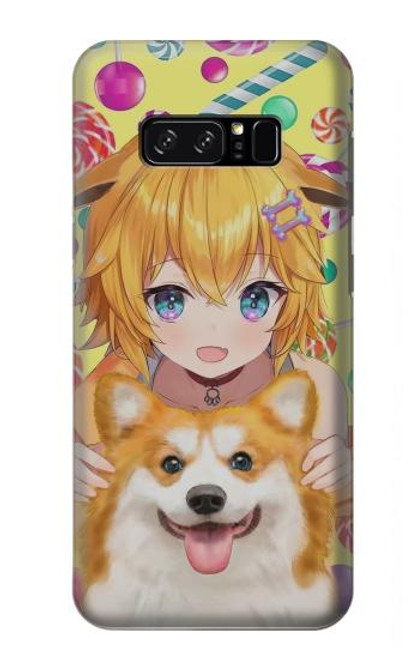 S3918 Bébé Corgi Chien Corgi Fille Bonbons Etui Coque Housse pour Note 8 Samsung Galaxy Note8