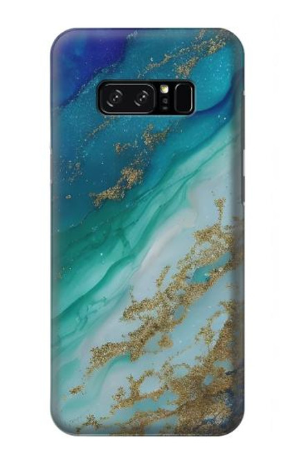 S3920 Couleur bleu océan abstrait émeraude mélangée Etui Coque Housse pour Note 8 Samsung Galaxy Note8