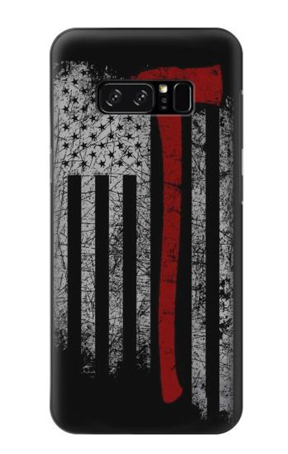 S3958 Drapeau de hache de pompier Etui Coque Housse pour Note 8 Samsung Galaxy Note8