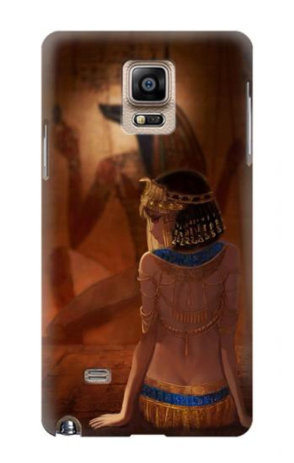 S3919 La reine égyptienne Cléopâtre Anubis Etui Coque Housse pour Samsung Galaxy Note 4