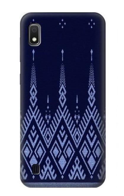 S3950 Motif textile thaïlandais bleu Etui Coque Housse pour Samsung Galaxy A10