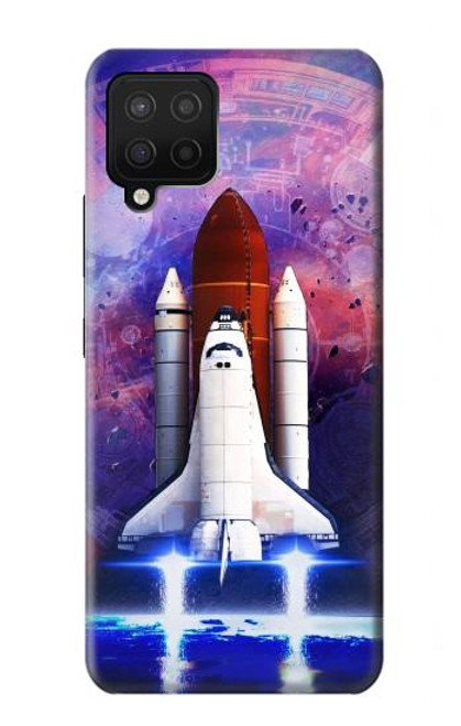 S3913 Navette spatiale nébuleuse colorée Etui Coque Housse pour Samsung Galaxy A12
