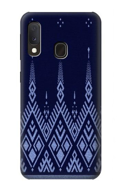 S3950 Motif textile thaïlandais bleu Etui Coque Housse pour Samsung Galaxy A20e