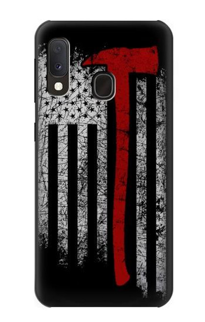 S3958 Drapeau de hache de pompier Etui Coque Housse pour Samsung Galaxy A20e