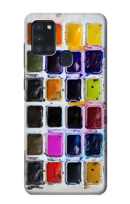 S3956 Graphique de boîte à palette aquarelle Etui Coque Housse pour Samsung Galaxy A21s