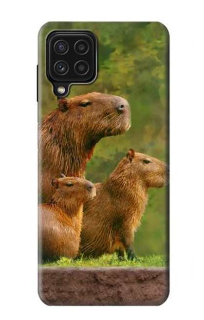 S3917 Cochon d'Inde géant de la famille Capybara Etui Coque Housse pour Samsung Galaxy A22 4G