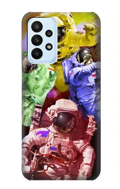 S3914 Galaxie colorée de costume d'astronaute de nébuleuse Etui Coque Housse pour Samsung Galaxy A23