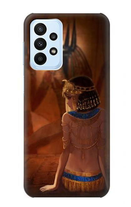 S3919 La reine égyptienne Cléopâtre Anubis Etui Coque Housse pour Samsung Galaxy A23