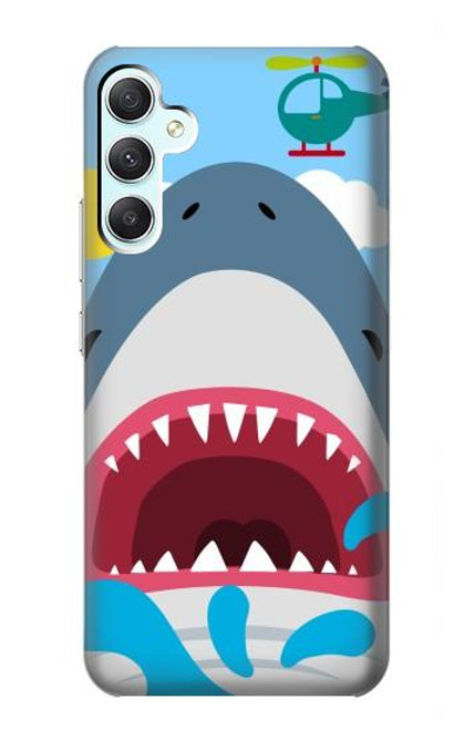 S3947 Caricature d'hélicoptère de requin Etui Coque Housse pour Samsung Galaxy A34 5G