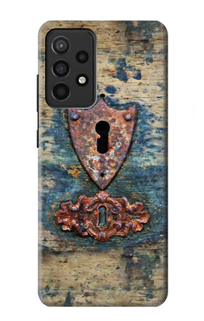 S3955 Porte Météo Vintage avec Trou de Serrure Etui Coque Housse pour Samsung Galaxy A52, Galaxy A52 5G