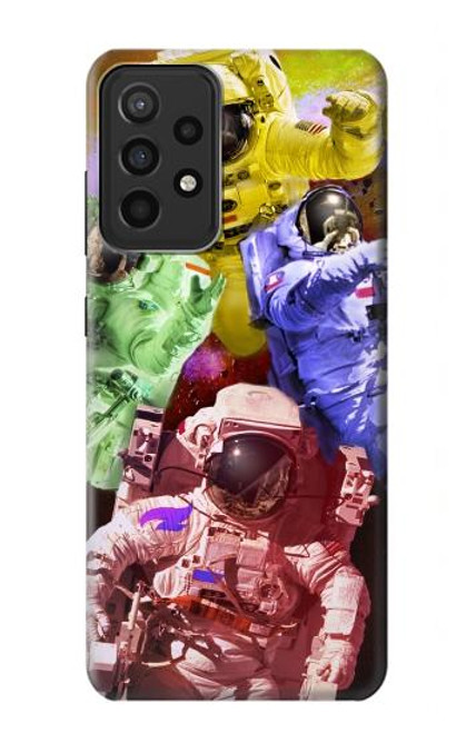 S3914 Galaxie colorée de costume d'astronaute de nébuleuse Etui Coque Housse pour Samsung Galaxy A52s 5G