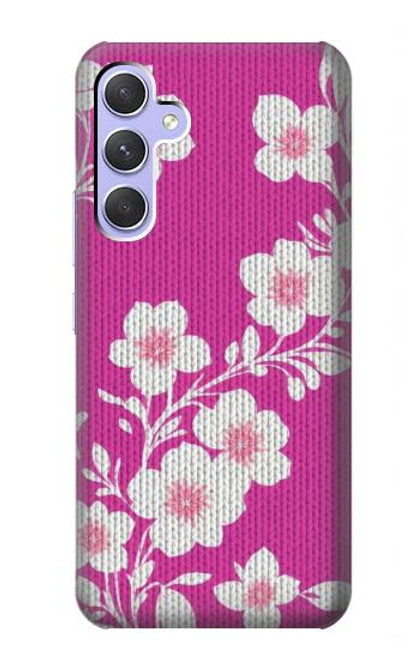 S3924 Fond rose fleur de cerisier Etui Coque Housse pour Samsung Galaxy A54 5G
