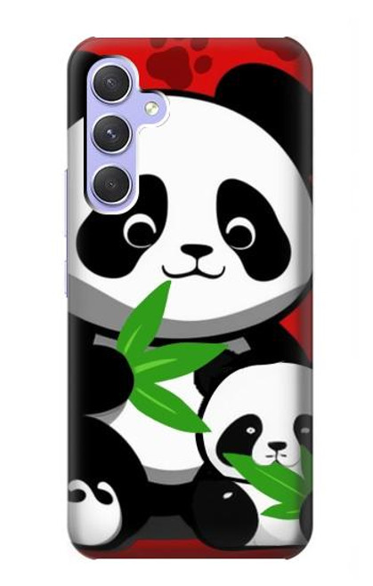 S3929 Panda mignon mangeant du bambou Etui Coque Housse pour Samsung Galaxy A54 5G