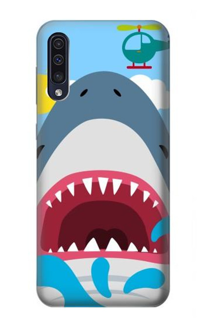 S3947 Caricature d'hélicoptère de requin Etui Coque Housse pour Samsung Galaxy A70