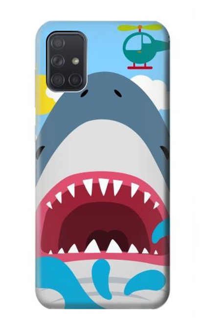 S3947 Caricature d'hélicoptère de requin Etui Coque Housse pour Samsung Galaxy A71 5G