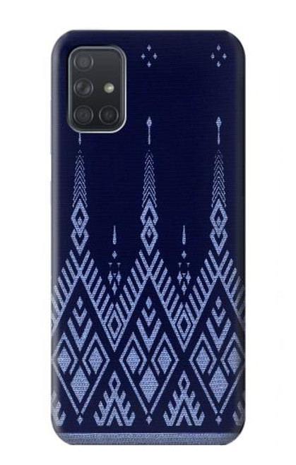 S3950 Motif textile thaïlandais bleu Etui Coque Housse pour Samsung Galaxy A71 5G