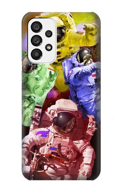 S3914 Galaxie colorée de costume d'astronaute de nébuleuse Etui Coque Housse pour Samsung Galaxy A73 5G