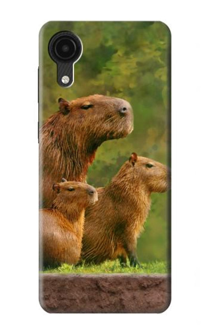 S3917 Cochon d'Inde géant de la famille Capybara Etui Coque Housse pour Samsung Galaxy A03 Core