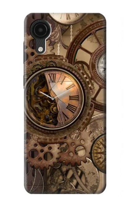 S3927 Boussole Horloge Gage Steampunk Etui Coque Housse pour Samsung Galaxy A03 Core