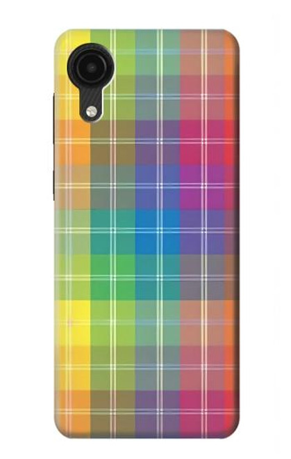 S3942 Tartan à carreaux arc-en-ciel LGBTQ Etui Coque Housse pour Samsung Galaxy A03 Core